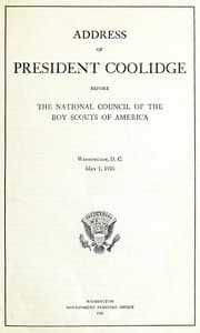 Address of President Coolidge before the National Council of the Boy Scouts of America
Washington, D. C., May 1, 1926