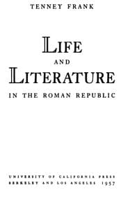 Life and literature in the Roman republic book cover