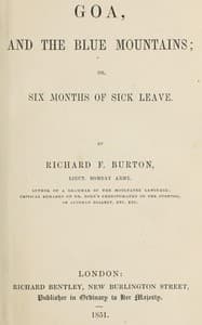 Goa and the Blue Mountains; or, Six months of sick leave