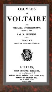 Œuvres de Voltaire Tome XX: Siècle de Louis XIV.—Tome II book cover