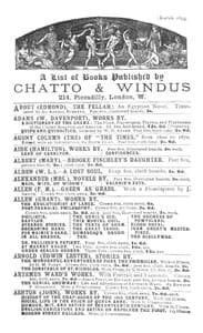 A list of books published by Chatto & Windus, March 1895