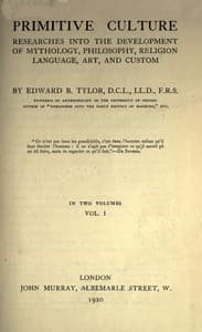 Primitive culture, vol. 1 (of 2) book cover