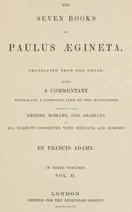 The seven books of Paulus Ægineta, volume 2 (of 3) book cover