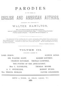 Parodies of the works of English & American authors, vol. III book cover