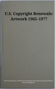 U.S. copyright renewals: artwork 1965-1977 book cover