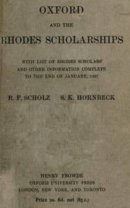 Oxford and the Rhodes Scholarships