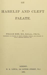 On harelip and cleft palate