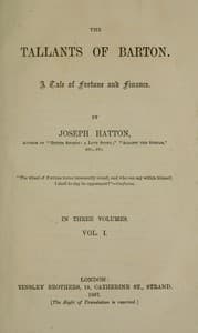 The Tallants of Barton, vol. 1 (of 3)
