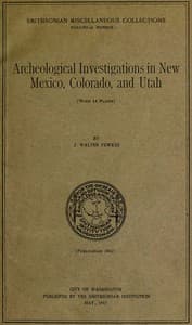 Archeological investigations in New Mexico, Colorado, and Utah book cover