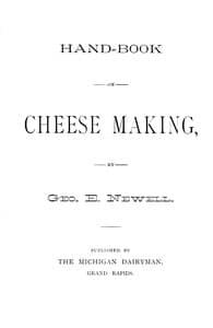 Hand-book on cheese making book cover