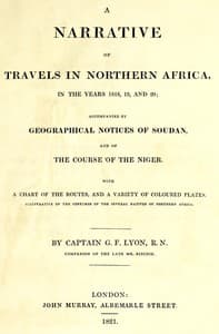 A narrative of travels in northern Africa in the years 1818, 19, and 20; accompanied by geographical notices of Soudan and of the course of the Niger