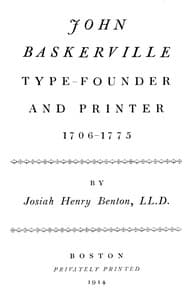 John Baskerville, type-founder and printer, 1706-1775
