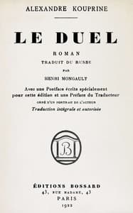 Le duel book cover