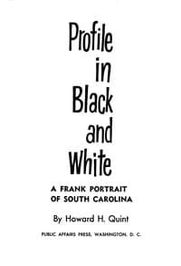 Profile in black and white book cover
