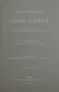 The complete works of John Gower, volume 3 book cover