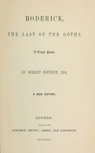 Roderick, the last of the Goths book cover