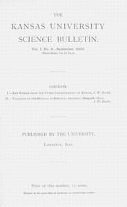 The Kansas University science bulletin, Vol. I, No. 6, September 1902