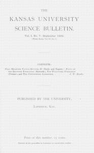 The Kansas University science bulletin, Vol. I, No. 7,  September 1902