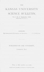 The Kansas University science bulletin, Vol. I, No. 8, September 1902 book cover