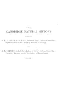 The Cambridge natural history, Vol. 01 (of 10) book cover