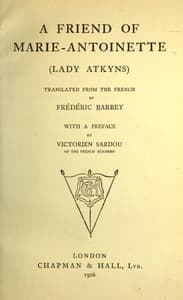 A friend of Marie-Antoinette (Lady Atkyns)
