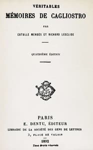 Véritables mémoires de Cagliostro