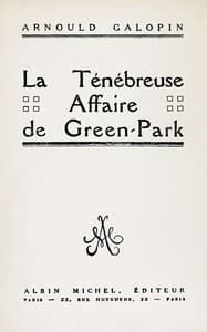 La ténébreuse affaire de Green-Park book cover