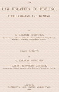 The law relating to betting, time-bargains and gaming book cover