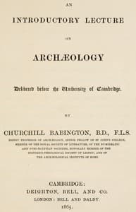An introductory lecture on archæology