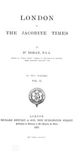London in the Jacobite times, Volume II book cover