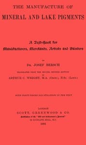 The manufacture of mineral and lake pigments