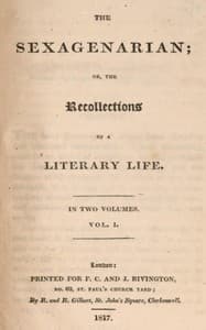 The sexagenarian; or, the recollections of a literary life (Volume 1 of 2)