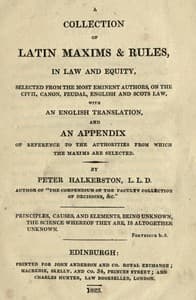 A collection of Latin maxims & rules, in law and equity book cover