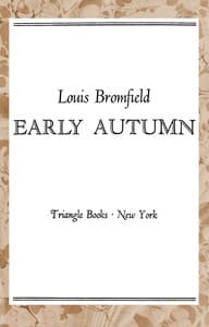 Early autumn book cover