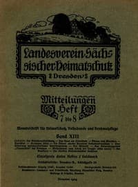 Landesverein Sächsischer Heimatschutz — Mitteilungen Band XIII, Heft 7-8 book cover