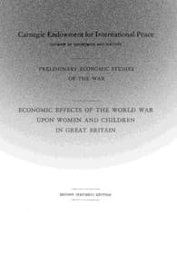 Economic effects of the world war upon women and children in Great Britain