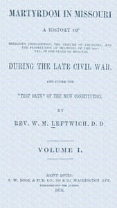 Martyrdom in Missouri, Volume 1 (of 2) book cover