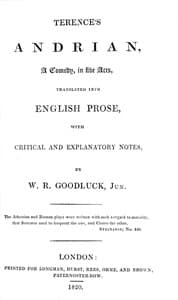 Terence's Andrian, a comedy, in five acts