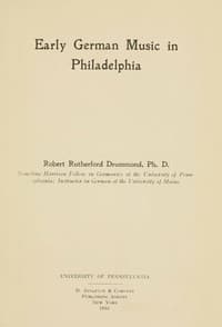 Early German music in Philadelphia