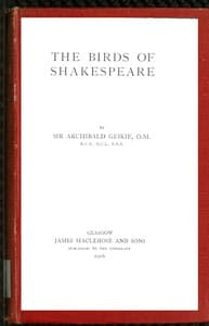 The birds of Shakespeare book cover