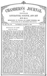 Chambers's Journal of Popular Literature, Science, and Art, fifth series, no. 138, vol. III, August 21, 1886 book cover