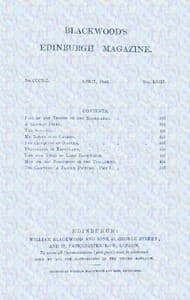 Blackwood's Edinburgh Magazine, Vol. 63, No. 390, April, 1848 book cover