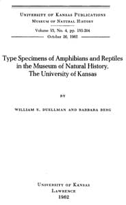 Type specimens of amphibians and reptiles in the Museum of Natural History, the University of Kansas book cover