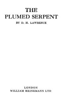 The Plumed Serpent book cover