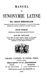 Manuel de synonymie Latine
