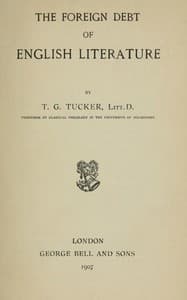 The foreign debt of English literature
