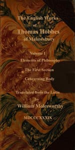 The English works of Thomas Hobbes of Malmesbury, Volume 01 (of 11) book cover