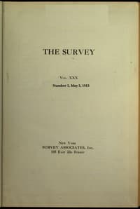 The Survey, Volume 30, Number 5, May 3, 1913 book cover