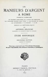 Les manieurs d'argent à Rome jusqu'à l'Empire