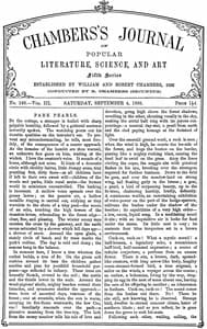Chambers's Journal of Popular Literature, Science, and Art, fifth series, no. 140, vol. III, September 4, 1886 book cover
